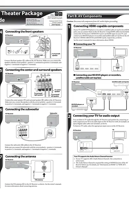yamaha雅马哈YHT-1840 Connection Guide